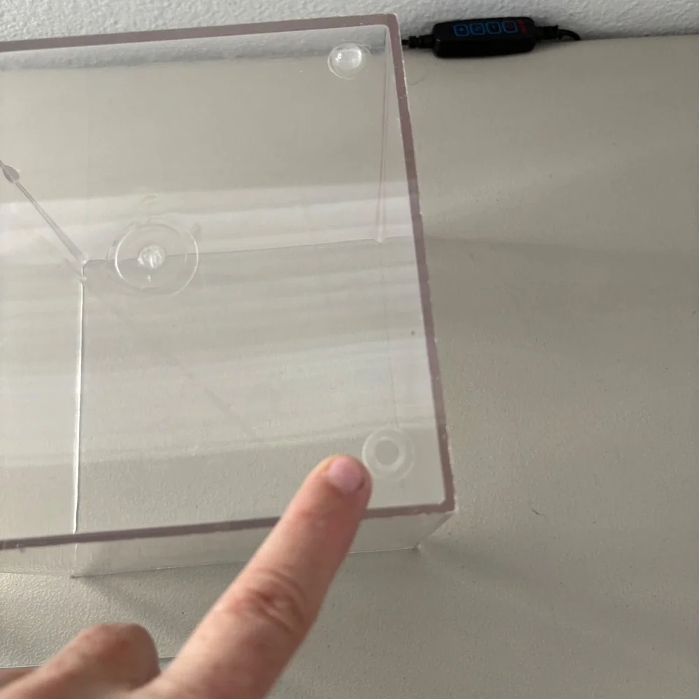 VTG Acrylic Designs Inc Clear Lucite Ice Bucket Square Double Wall Faux Ice Lid